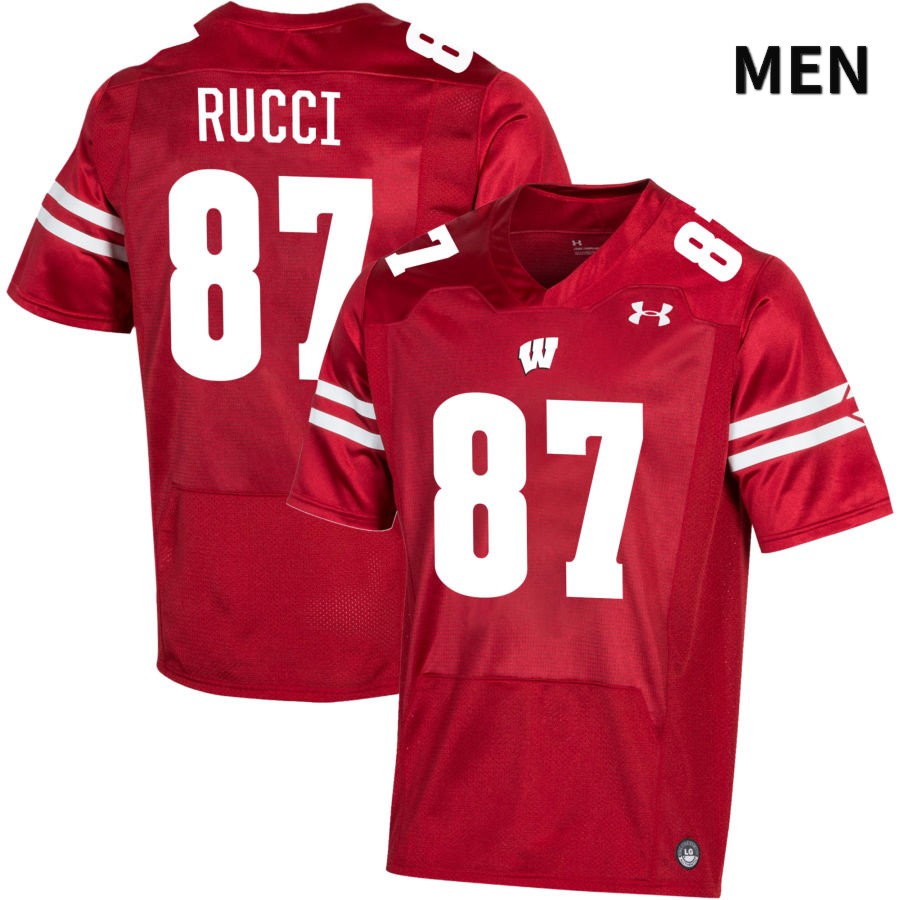 Wisconsin Badgers Men's #87 Hayden Rucci NCAA Under Armour Authentic Red NIL 2022 College Stitched Football Jersey GF40F41AK